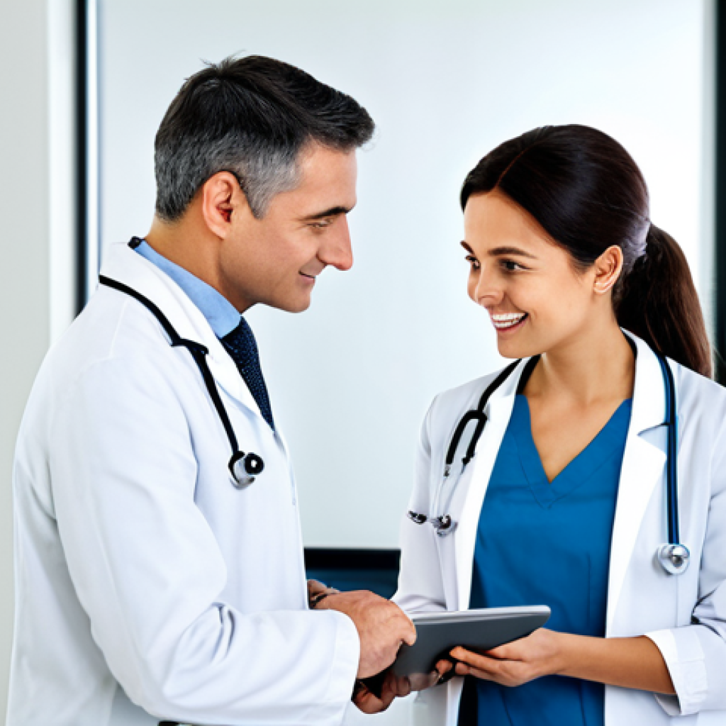 디지털 헬스케어의 글로벌 동향 - Personalized Health Consultation**
"A doctor in a modern, well-lit clinic, consulting with a fully ...