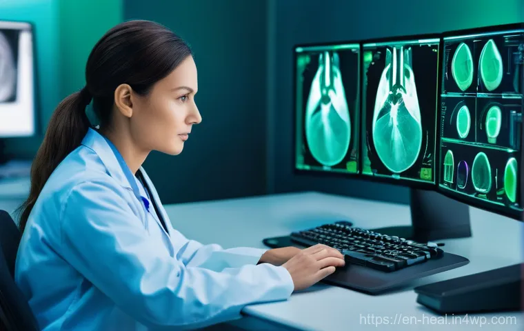 AI와 헬스케어의 협력 구조 - **Image Prompt: AI's Eagle Eye in Diagnostics**
A highly detailed, realistic image of a modern r...