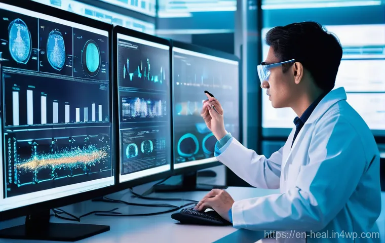 AI와 헬스케어의 협력 구조 - **Image Prompt: Personalized Medicine Blueprint**
    A vibrant, futuristic image depicting a doctor...